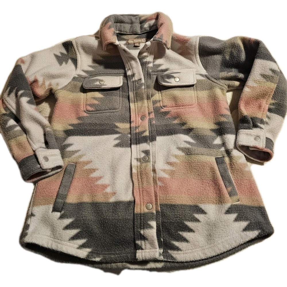Fornia Apparel‎ Kid's 7/8 Fleece Shacket in the Fuchsia Aztec  Vtg Outfitters